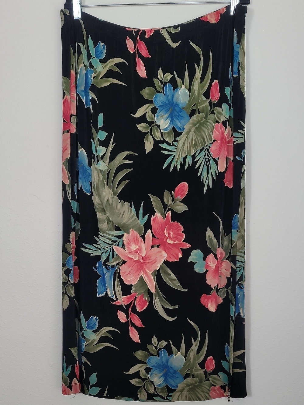 Vintage Alfred Dunner Floral Midi Skirt Size L Elastic Waist Classic Feminine